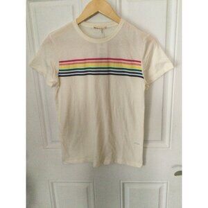 Marine Layer Women’s Small Swing Crew Rainbow Stripe Tee New With Tags
